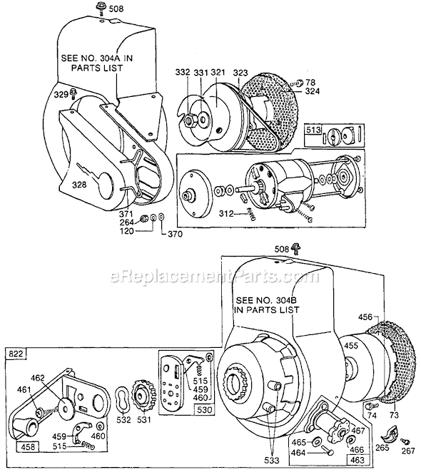 Page D Diagram and Parts List for 80300SERIES  Briggs and Stratton Engine